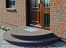 betonowe schody typu PARTER półokrągłe, betonowe schody tarasowe, schody wejściowe
